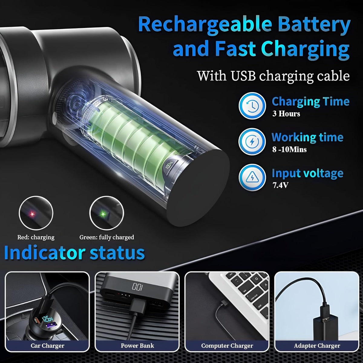 Portable Air Duster Wireless Vacuum Cleaner